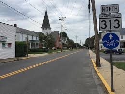 City road with houses